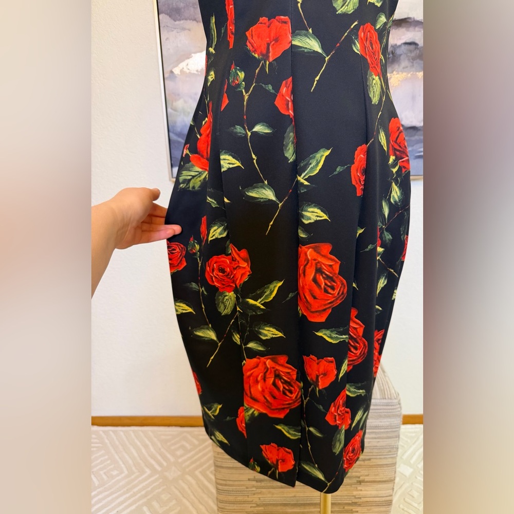 Alexia Admor Bodycon Rose Print Dress | Elegant Figure-Flattering Cocktail dress - Picture 7 of 11